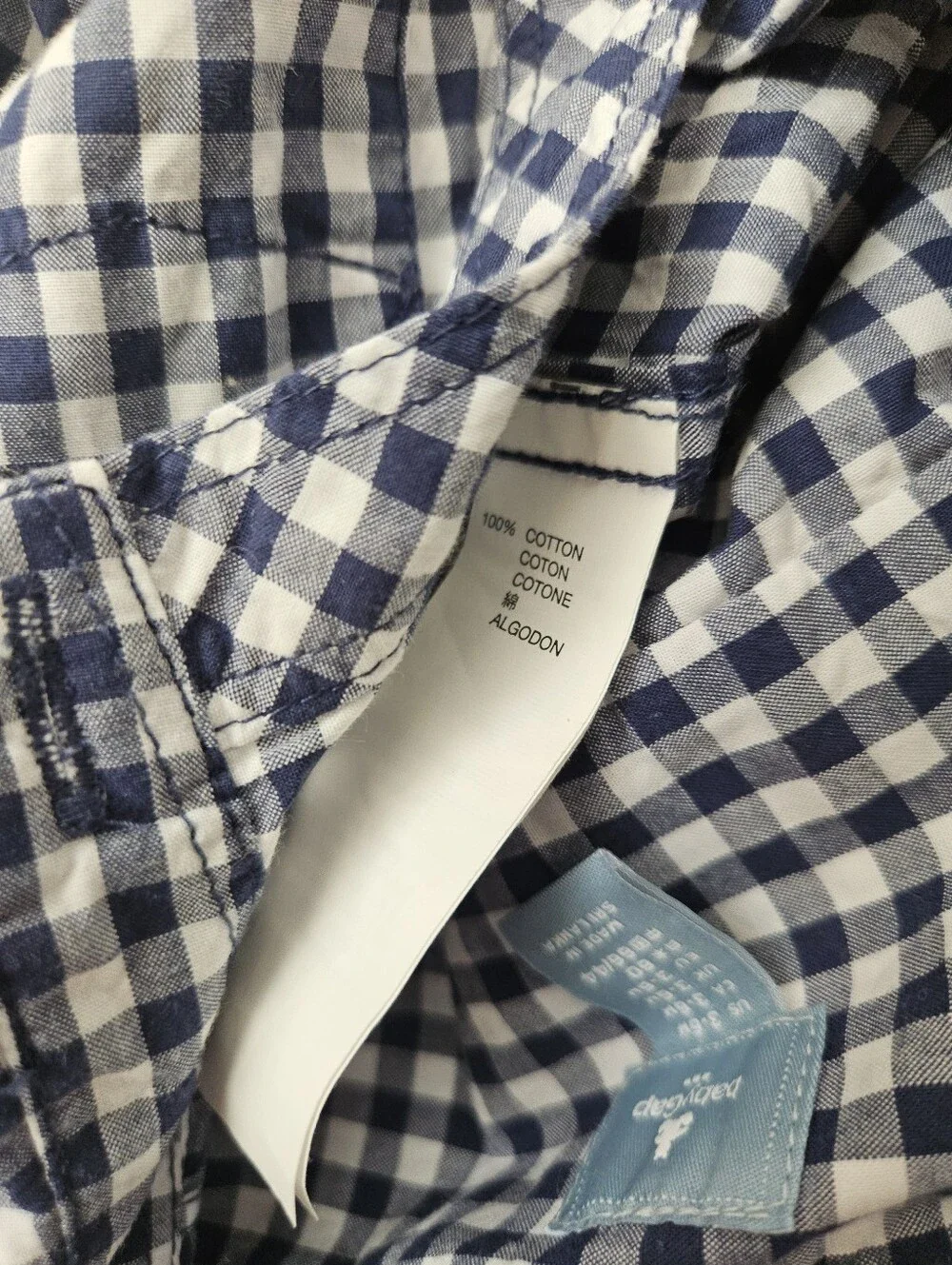 baby gap gingham short sleeve button down romper, 3-6 months